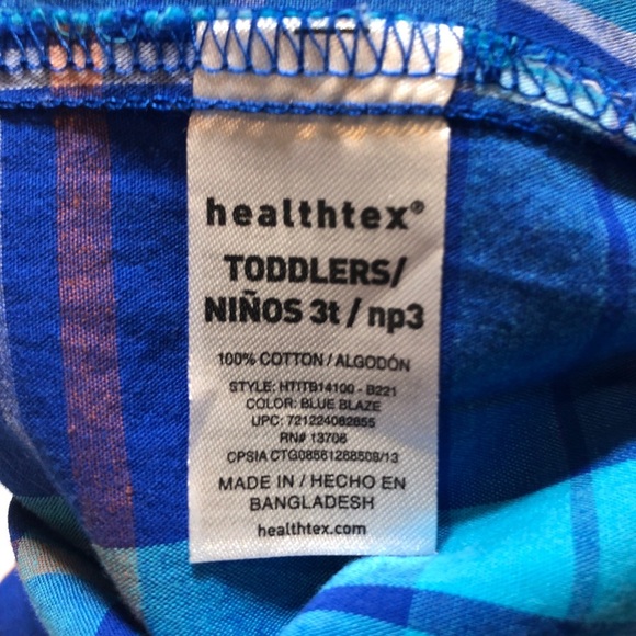 Healthtex Pocketed Plaid Long Sleeve Button Down - Picture 6 of 6